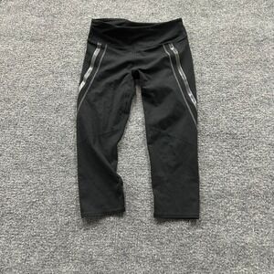 Fabletics Leggings Womens Size XS Black Cropped Reflective Stripe Athletic Gym